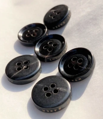 8 x Ted Baker ENDURANCE Genuine Replacement Black Circular Buttons 1.5cm
