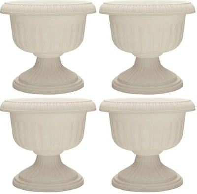 (4) Jardineras de plástico urna griega blanca ATT Southern UR1810WH 18"  Foto 1 de 4