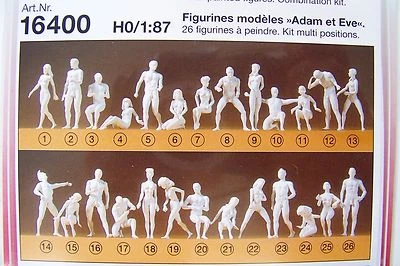 KIT 16400 figuras desnudas de Adán y Eva Preiser VEINTISÉIS (26) ESCALA HO sin pintar Foto 1 de 2