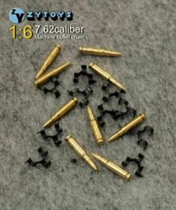 Figura de cadena de bala máquina calibre 7,62 modelo de arma ZYToys 50 PC 1/6 metal calibre 7,62 hágalo usted mismo - Imagen 1 de 6