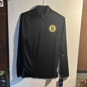Boston Bruins Fanatics 1/4 Cuarto Cremallera Pullover Top Negro NUEVO Para Hombre Pequeño Nuevo Con Etiquetas - Imagen 1 de 6