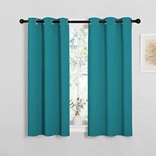  Room Darkening Curtains 45 inch Length 2 34 in x 45 in (W x L) Peacock Teal