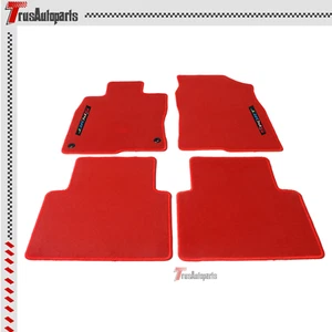 For 16-21 Honda Civic Red Floor Mat Carpet Nylon Front Rear w/ Multicolor Sport - Picture 1 of 7
