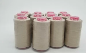 (12) Large Spools Serger Thread Taupe #669 – 6000 Yards Each – T27 S/2 Overlock - Picture 1 of 7