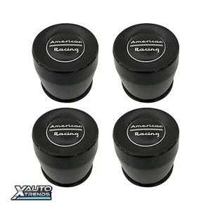 4x American Racing Wheel Center Cap 5.15'' 8 LUG Push Thru Gloss Black 1515002GB - Picture 1 of 1