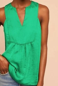 Maeve Tank Top Blouse Anthropologie Emerald Green Size 2 Sleeveless Flowy EUC - Picture 1 of 15