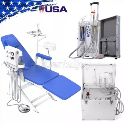 Portable Dental Mobile Delivery Unit Air Compressor Syringe Suction 4 Hole/Chair - Image 1 of 4