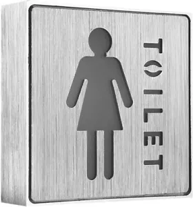 Letrero de luz LED de neón para inodoro femenino, tablero de luz de indicación de baño azul - Imagen 1 de 7
