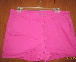Old Navy Pink Jean Shorts High Rise WOW 3 inseam Sz 18 Cotton Poly Spandex W 38 - Picture 1 of 5