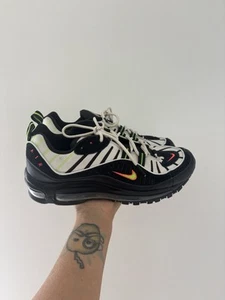 Nike Air Max 98 Highlighter Black Platinum Orange Volt, Mens US 8, Preloved - Picture 1 of 8