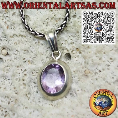 Ciondolo in argento 925‰ con splendida Ametista naturale incastonata - Immagine 1 di 4