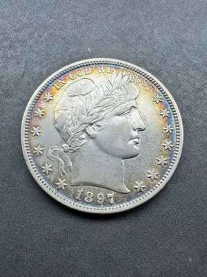 1897 Barber Half UNC Details Cleaned Toned - Image 1 of 2