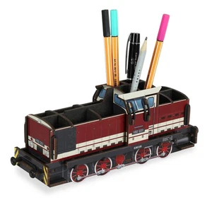 Stiftebox Diesellok V60 rot | Lokomotive für Modellbahn-Fans | Geschenkidee - Bild 1 von 3