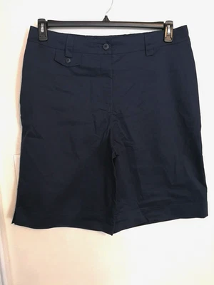 Pantalones Cortos Susan Graver Mujer XL Azul Marino Bermudas Chino Bolsillos Informales Exterior Foto 1 de 4