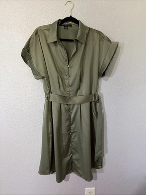 French Connection Women's Olive Dress Size Large Short Sleeve - Image 1 of 4