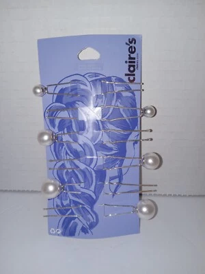 6 Claire's Pearl Hair Pins/long for Bridal, Prom or Formal - Image 1 of 2