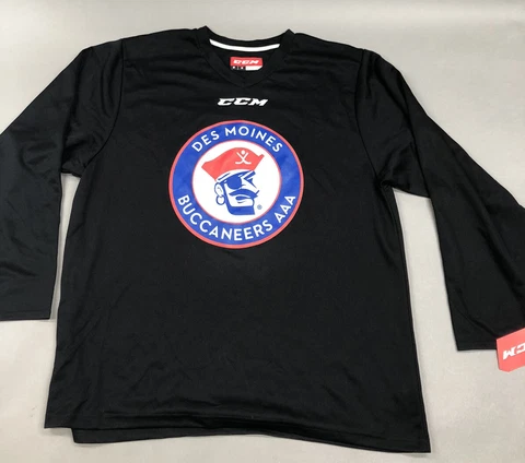 Des Moines Buccaneers CCM Mens Medium Long Sleeve Ice Hockey Fan Jersey Shirt Cover