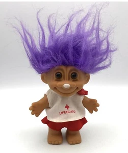 Muñeca Troll Russ LIFEGUARD de Colección con Silbato Pelo Púrpura - Imagen 1 de 5