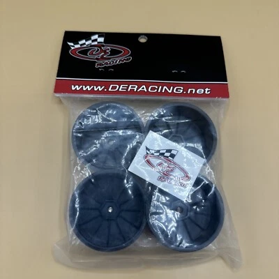 DE Racing Speedline 2.2 4WD Buggy Front Wheel (4) (Black) (22-4/EB410) - Image 1 of 4