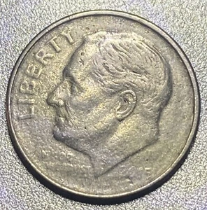 2015 P Roosevelt Dime Obverse Mint Error Strike Through Grease ReversOff Center - Picture 1 of 13