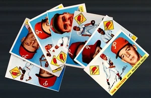 Phillies Lot-1955 Topps Tom QUALTERS, Mayo SMITH Kazanski KIPPER Wehmeier ORTIZ+ - Bild 1 von 7