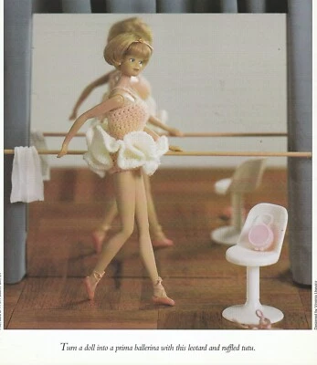 Fashion Doll Ballet Tutu - Fingering weight yarn - Crochet Pattern ONLY - Image 1 of 2