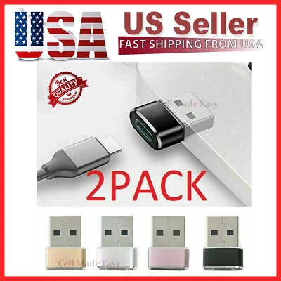 2 PACK USB C 3.1 Type C Female to USB 3.0 Type A Male Port Converter Adapter - Image 1 of 4