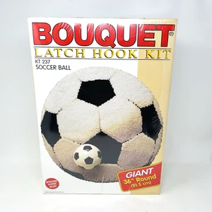 Bouquet Crafts Latch Hook Kit Soccer Ball Large Giant 36 Inches Football Vintage - Bild 1 von 10