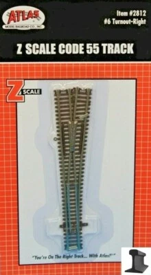 Atlas Z Scale ~ New 2025 ~ #6 Right Hand Switch Turnout ~ DCC Friendly ~ 2812 - Image 1 of 3