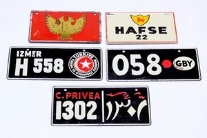 Vintage Wheaties Cereal Miniature Metal International License Plates Lot Of 5 - Picture 1 of 3