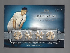 Johnny Mize HOF 2009 Topps Sterling Career Chronicles Relics Quad 11/25 ⚾