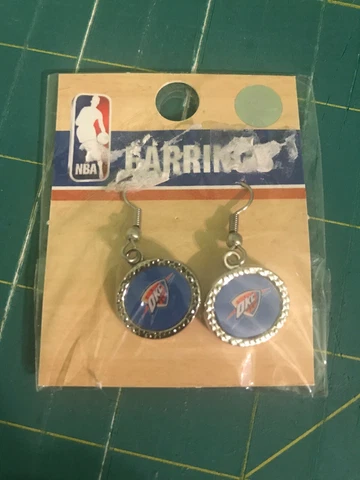 Oklahoma City Thunder NBA Round Dangle Earrings by Wincraft New Cover