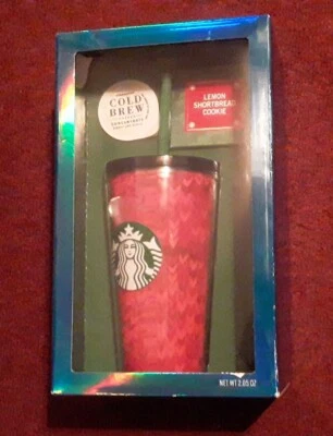 NEW Starbucks Red Cold Cup with Cold Brew and Cookie - Image 1 of 4