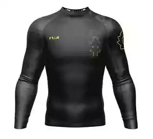 Fuji Oni Legend Flex Lite Mens MMA BJJ Jiu Jitsu LongSleeve LS Rashguard - Black - Picture 1 of 5