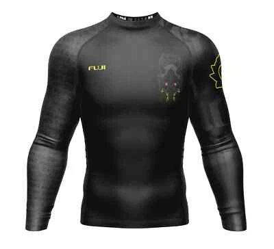 Fuji Oni Legend Flex Lite Mens MMA BJJ Jiu Jitsu LongSleeve LS Rashguard - Black - Image 1 of 4