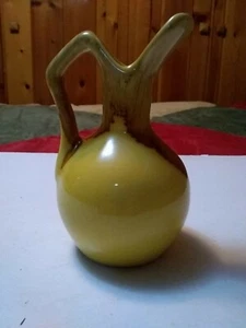 Jarrón jarra de cerámica Winart mediados de siglo moderno amarillo marrón goteo Miami, Oklahoma - Imagen 1 de 12