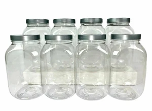 8x1 Liter Quadratische Kunststoff Vorratsgläser Küche/Garage Organisation Silberdeckel - Bild 1 von 6