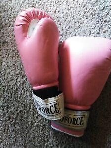  ProForce 10oz. Pink Boxing Gloves with straps. leather/man-made material 
