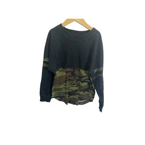 Boxercraft Girls Oversized Long Sleeve Pom Pom Jersey Black Camo Size YS - Picture 1 of 6