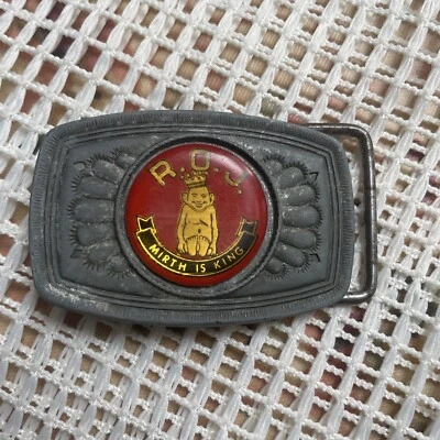 Antique Royal Order Of Jesters R.O.J. Mirth Is King Belt Buckle Shriners Masons - Image 1 of 4