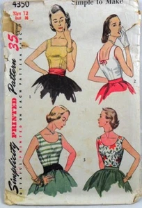 Simplicity 4350 ärmellose Bluse, Brustweite 30 - Bild 1 von 1