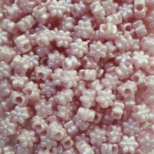 Flower Beads Light Pink Pearl Large Hole Pony Beads Made in USA
