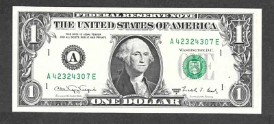 1988A $1 Web Note FRN, fr. 1917, A42324307E Run 7-AE Block 5-2 UNC - Image 1 of 2