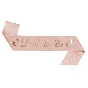 Dad to be sash, Baby shower for daddy, Foot print baby shower sash, Pink sash - Picture 1 of 1