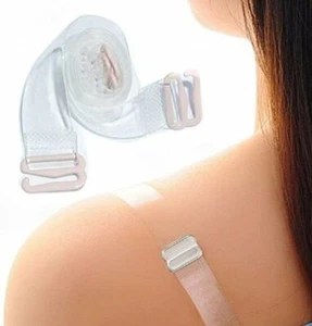 Clear Transparent Invisible Adjustable Shoulder Bra Straps 15mm width - Picture 1 of 6