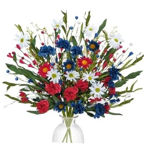 Patriotic Artificial Flowers Red White and Blue Flowers 4th of July Flowers - Picture 1 of 8