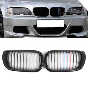Kühlergrill Frontgrill M-Farbe Schwarz Glanz für BMW 3er E46 Limousine 02-05 AF - Picture 1 of 8