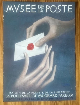 Póster vintage original Musee De La Poste oficina de correos museo París Francia Foto 1 de 4