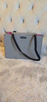 Bolso de hombro Kate Spade blanco y negro a cuadros Foto 1 de 4