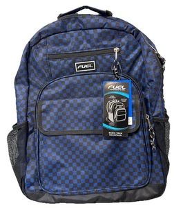 NWT FUEL Street Sport Basic Tech Backpack Bag Blue Gingham Checkered - Picture 1 of 12